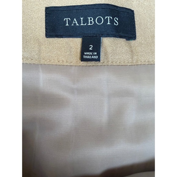 Academia Collegiate Pleated Midi Skirt Tan Wool Blend Buckle Women Size 2 - Picture 4 of 7